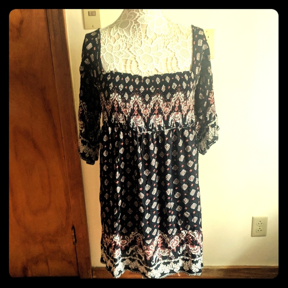 NWOT Live 4 Truth Bell Sleeve Boho Elephant Dress